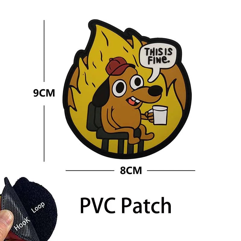 This Is Fine Dog & Cat Morale Patches