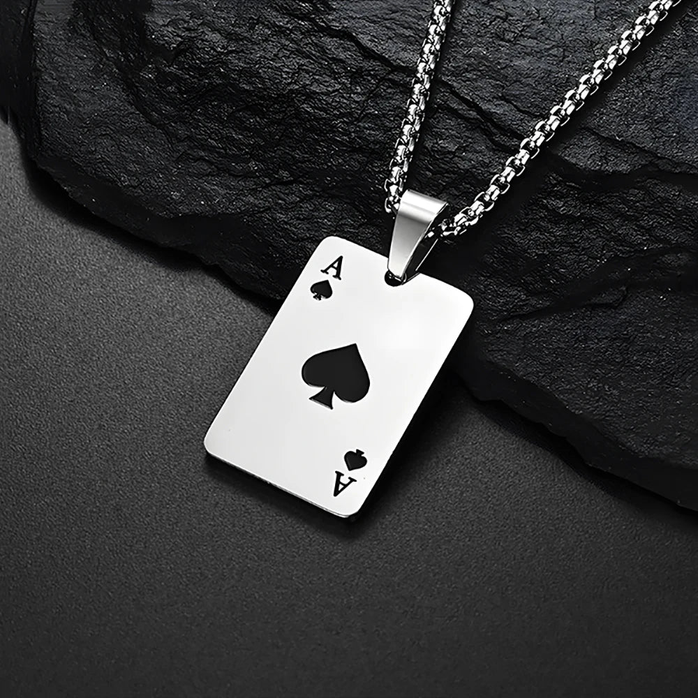 Ace of Spades Pendant Necklace