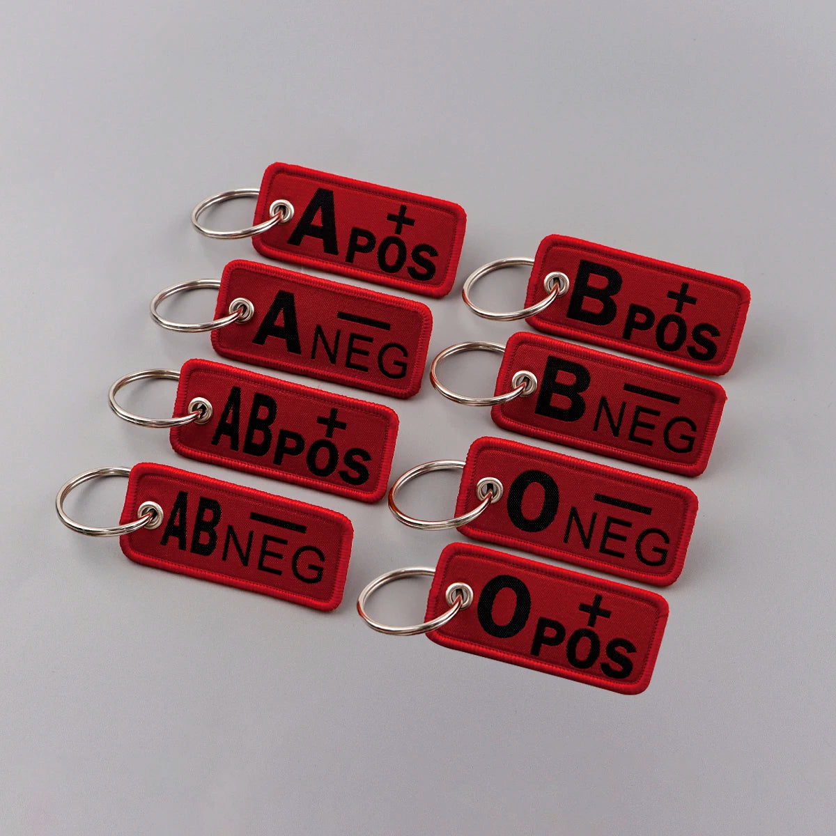 Blood Type Embroidered Key Fob