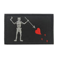 Blackbeard flag patch, black embroidery