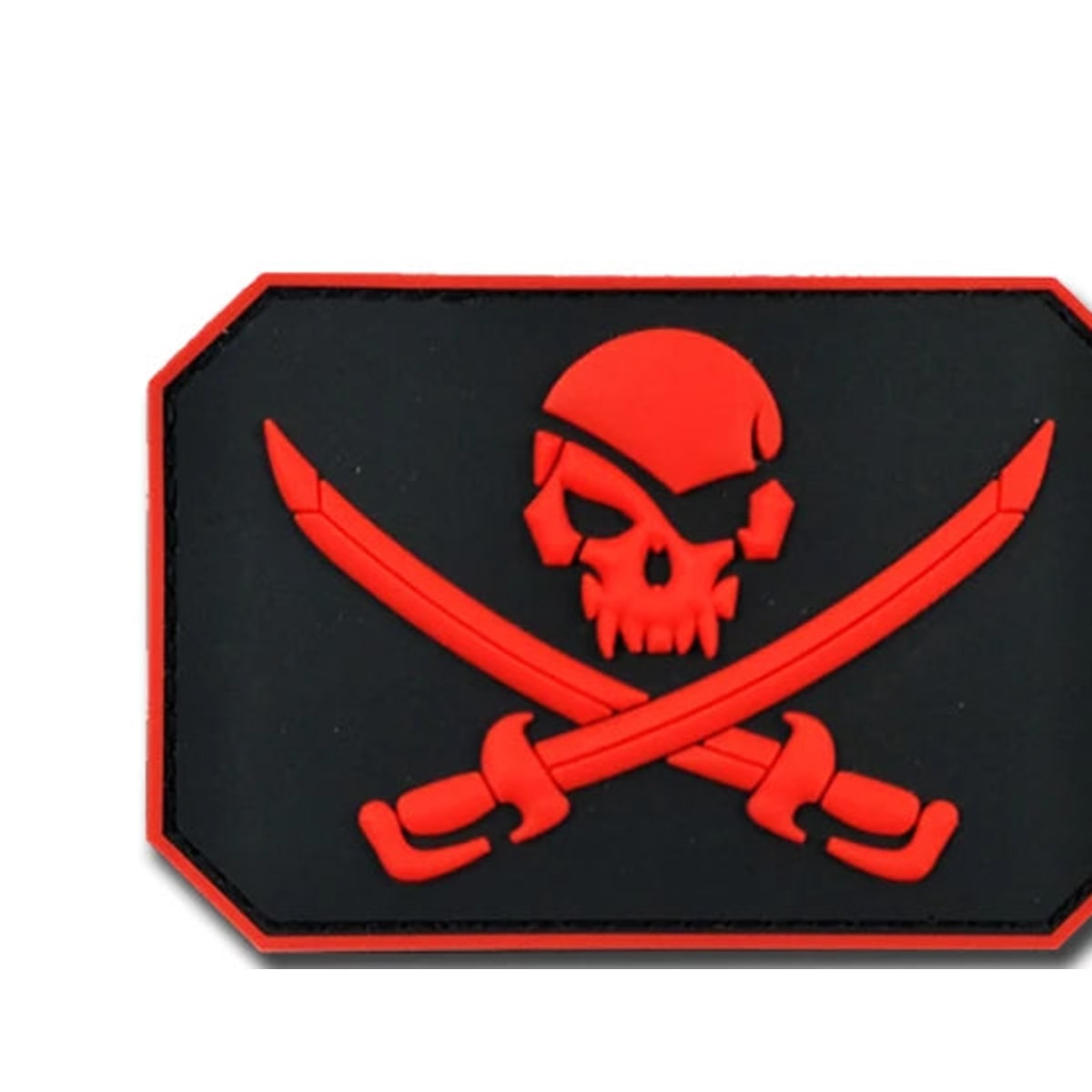 Jolly Roger patch, red PVC