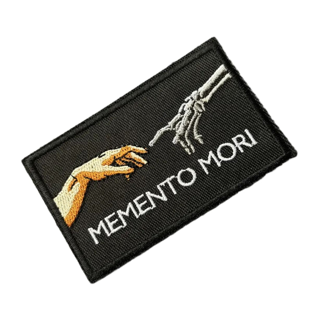 Memento Mori embroidered morale patch, front