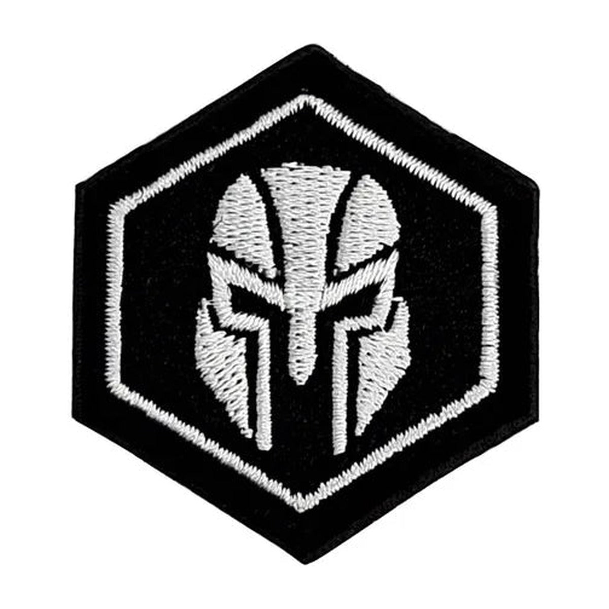 Molon Labe patch, hexagonal, black and white