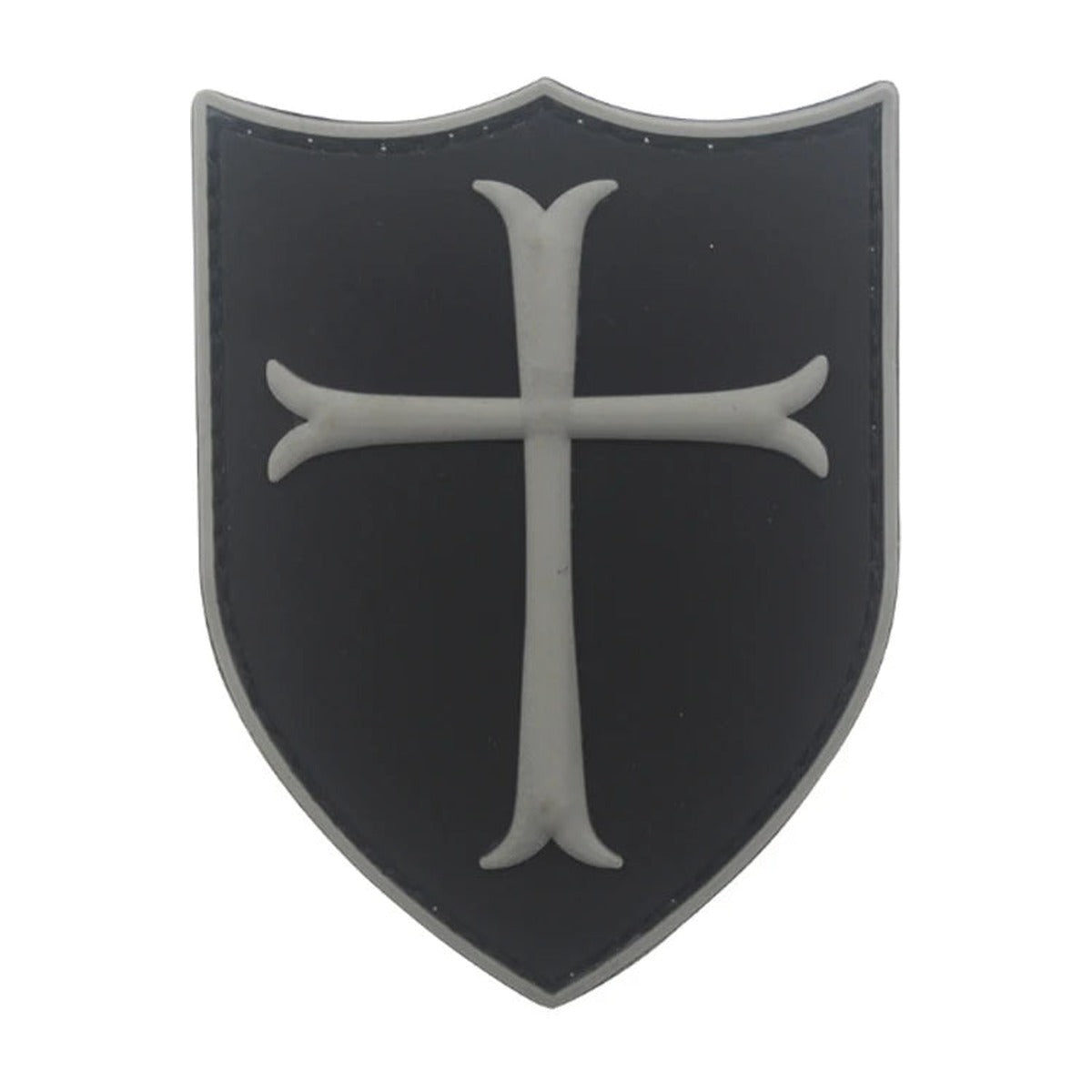 Knights Templar cross patch, subdued grey PVC