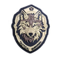 Wolf head 3D PVC patch, front